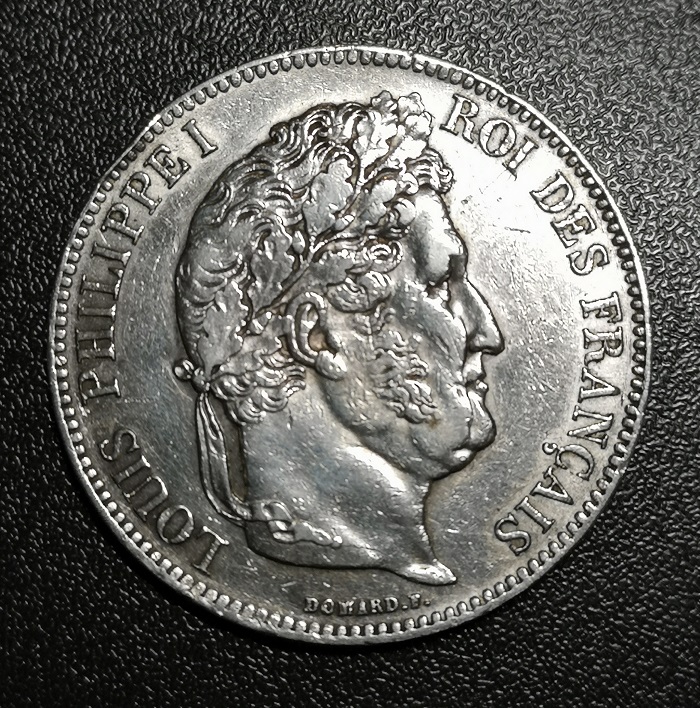 Francs Argent Louis Philippe I Type Domard Tranche En Relief D