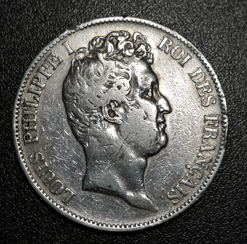 Francs Argent Louis Philippe I Type Tiolier Avec Le I Tranche En