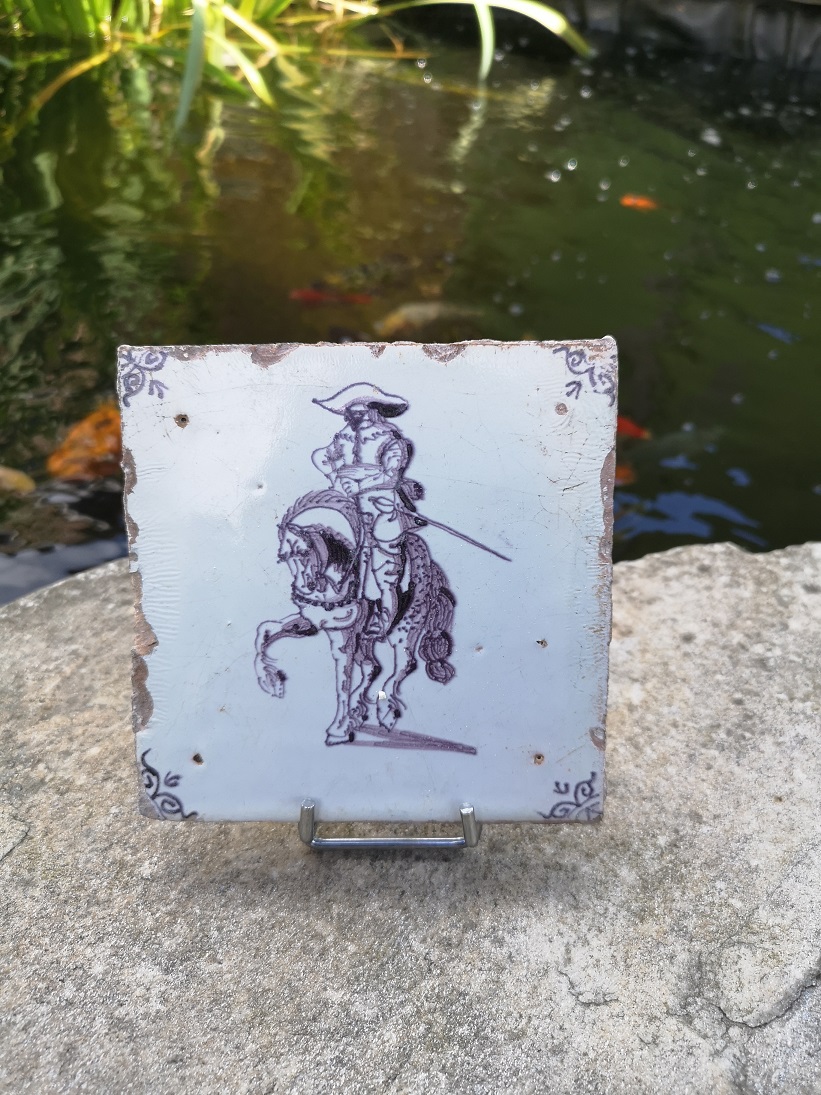 ANCIEN CARREAU CARRELAGE Faience De Delft 10cm Décor Moulin Manganèse EUR 25,00 - FR